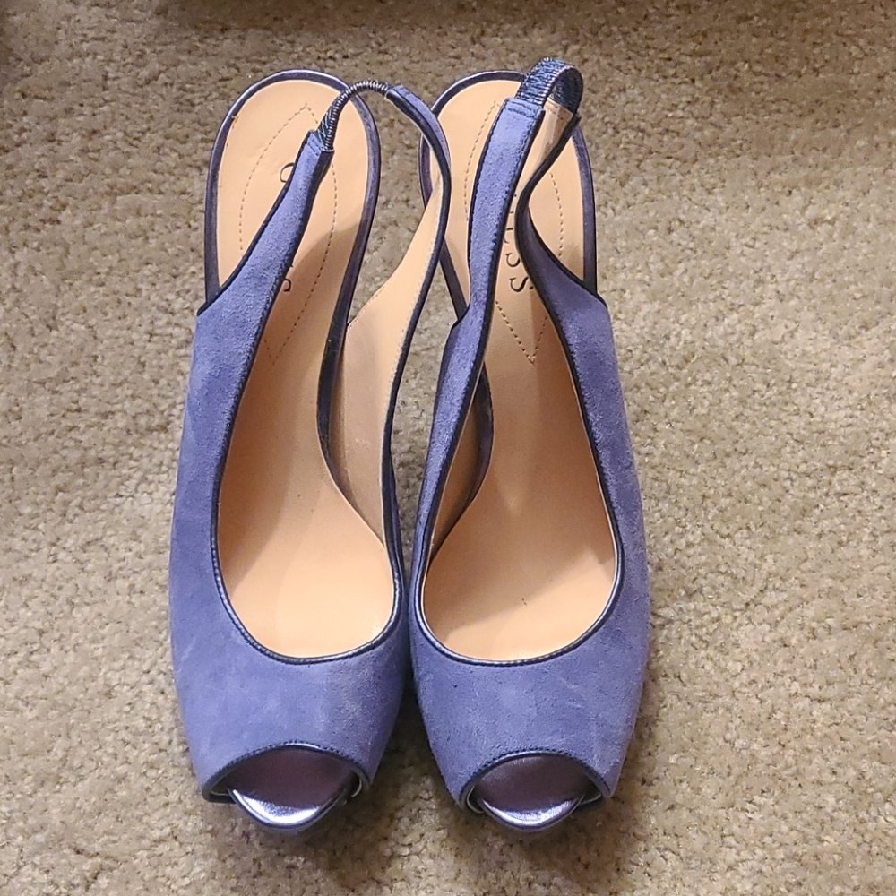 GUESS Platform peep toe heels